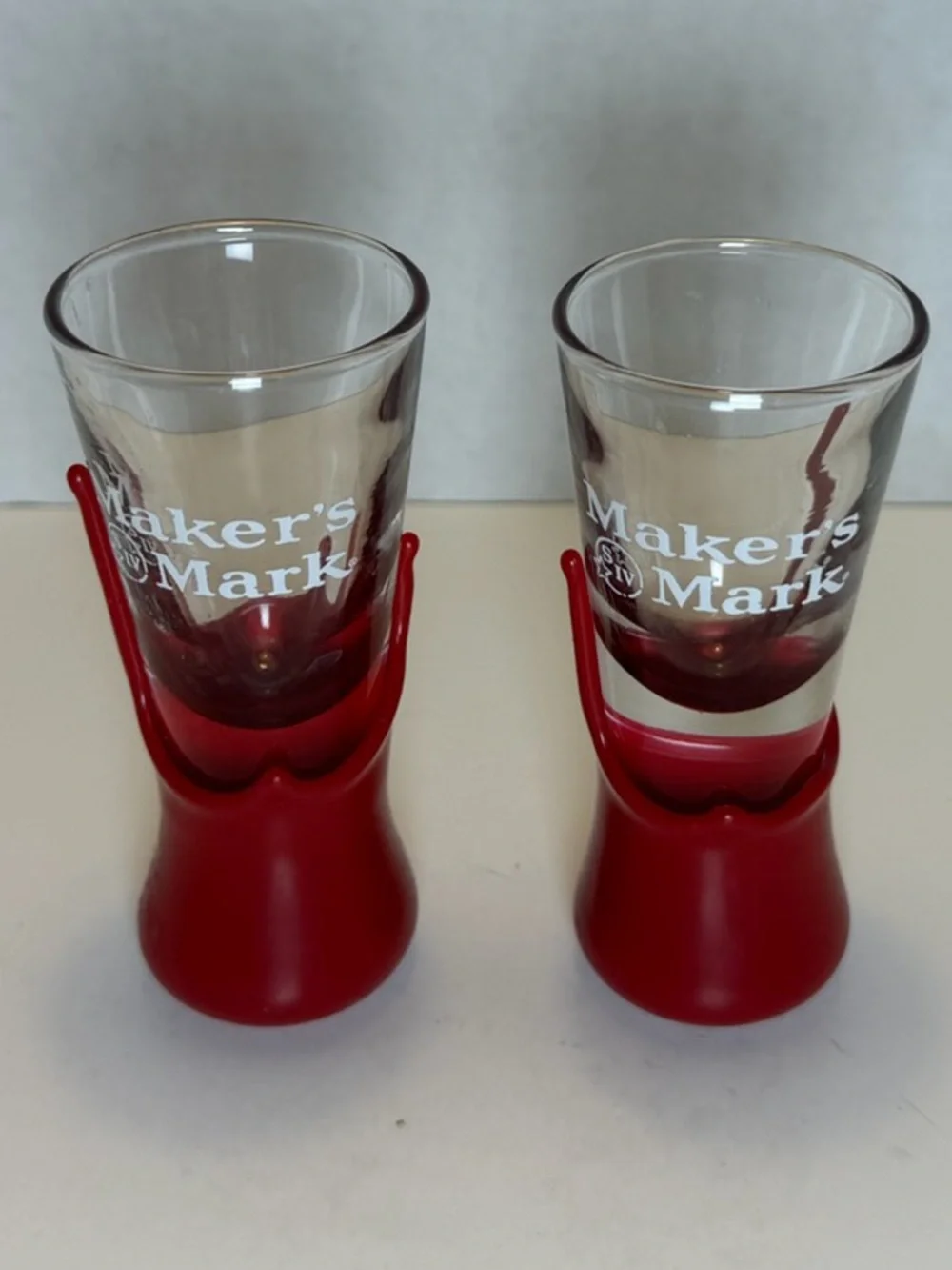 Maker’s Mark Red Wax Dipped Shot Glasses - Set of Two